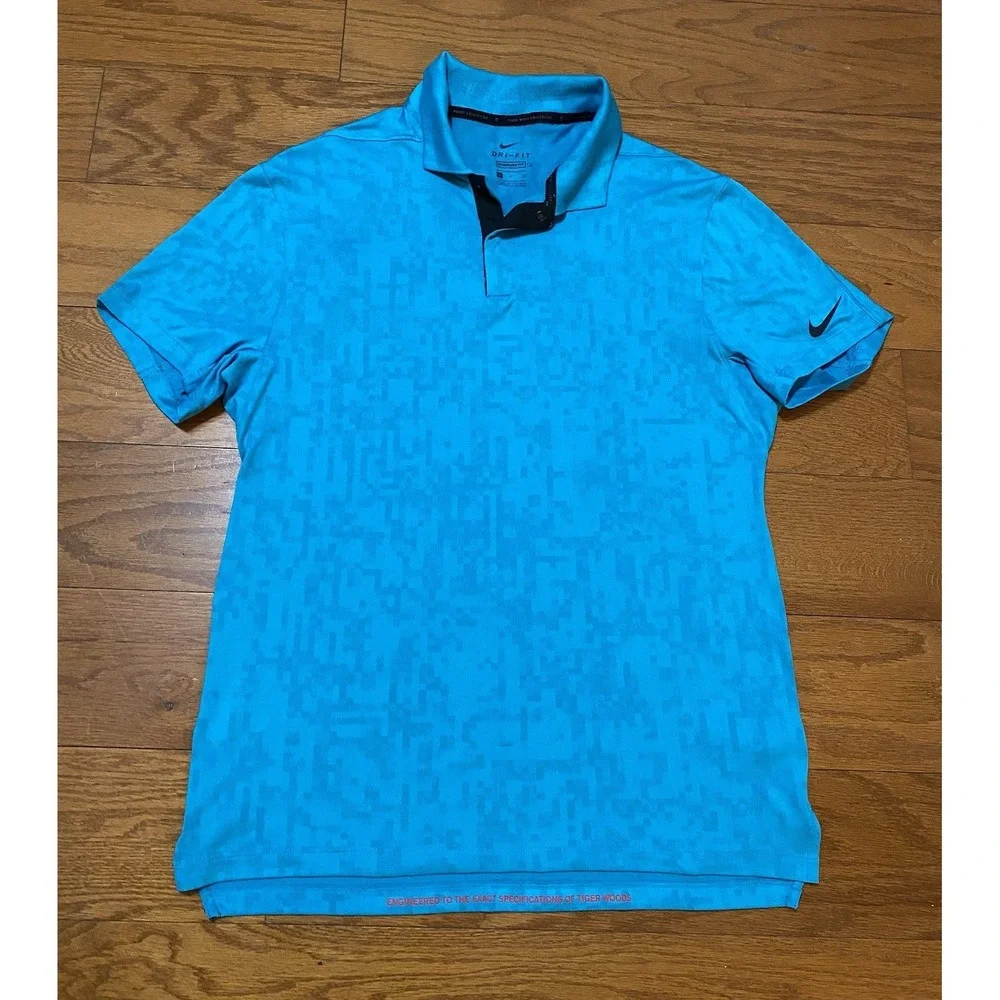 Nike Tiger‎ Woods Golf Shirt Polo Small Teal / Green Excellent Condition